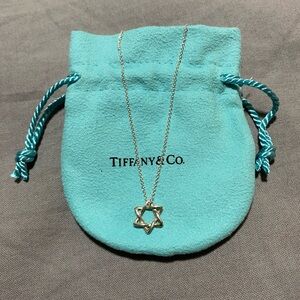 Tiffany & Co. Star of David Pendant Necklace 16" Silver 3.1g 2.0cm